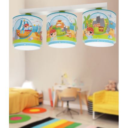 Dalber 60653 - Dječja stropna svjetiljka PIRATE ISLAND 3xE27/15W/230V