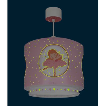 Dalber 60912 - Dječji luster PRINCESS DANCE 1xE27/15W/230V ružičasta