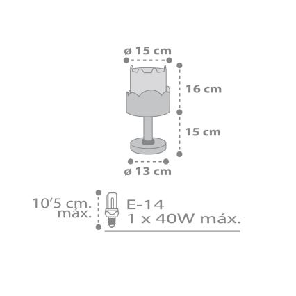 Dalber 61151H - Dječja lampica BUNNY 1xE14/40W/230V zelena