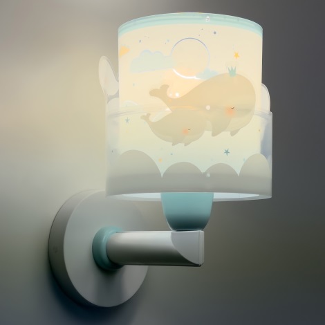 Dalber 61179T - Dječja zidna svjetiljka WHALE DREAMS 1xE27/15W/230V plava