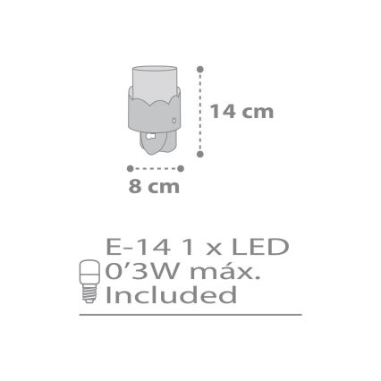 Dalber 61235E - LED Lampica za utičnicu MOON 1xE14/0,3W/230V