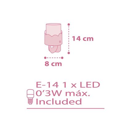 Dalber 61235S - LED Lampica za utičnicu MOON 1xE14/0,3W/230V