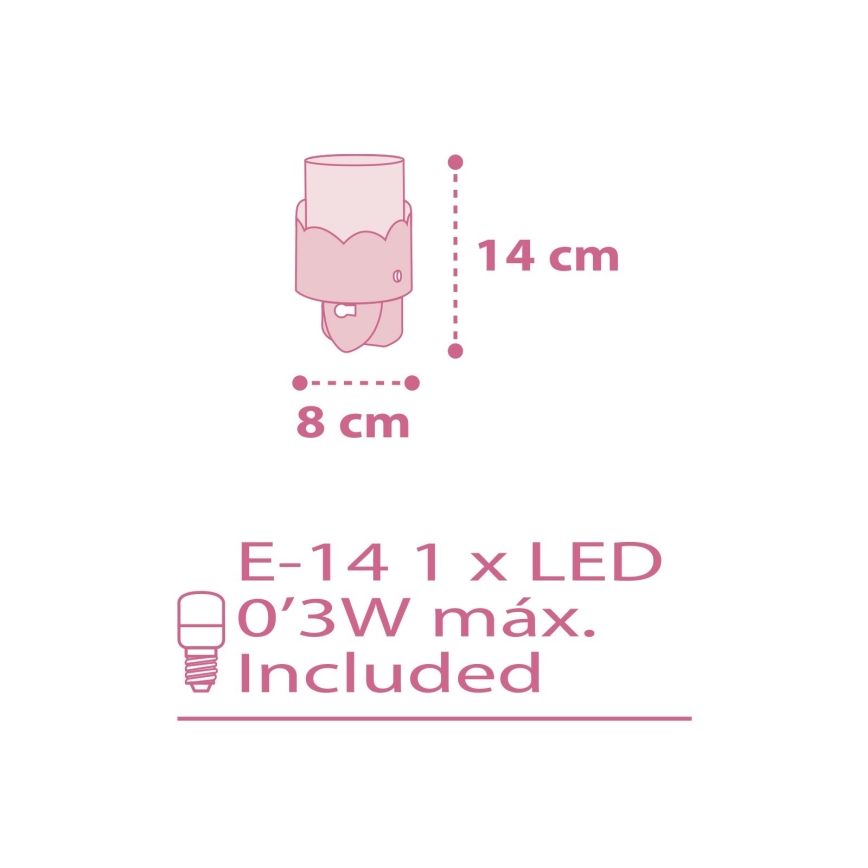 Dalber 61235S - LED Lampica za utičnicu MOON 1xE14/0,3W/230V
