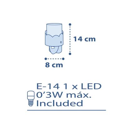 Dalber 61235T - LED Lampica za utičnicu MOON 1xE14/0,3W/230V