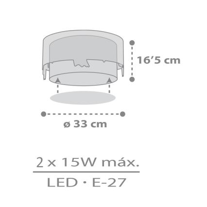 Dalber 61276 - Dječja stropna svjetiljka LOVING DEER 2xE27/15W/230V