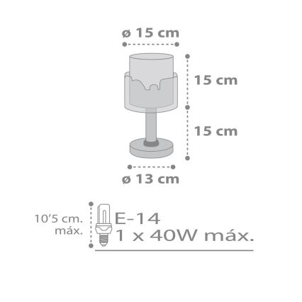 Dalber 61681 - Dječja lampica BABY TRAVEL 1xE14/40W/230V