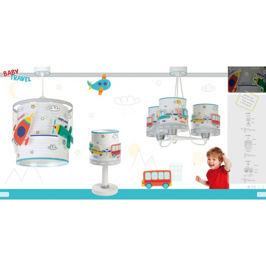 Dalber 61681 - Dječja lampica BABY TRAVEL 1xE14/40W/230V