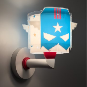 Dalber 61819 - Dječja zidna svjetiljka BLUE HERO 1xE27/15W/230V