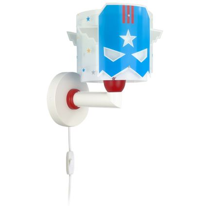 Dalber 61819 - Dječja zidna svjetiljka PLAVA HERO 1xE27/15W/230V
