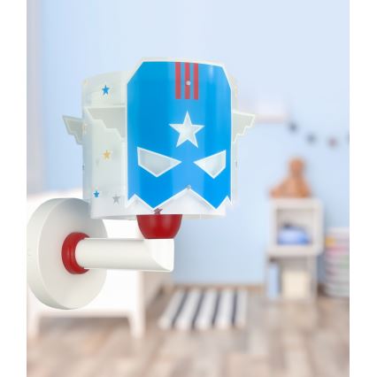 Dalber 61819 - Dječji zidni luster BLUE HERO 1xE27/15W/230V