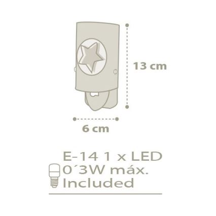 Dalber 63223L - LED Lampica za utičnicu SWEET 1xE14/0,3W/230V