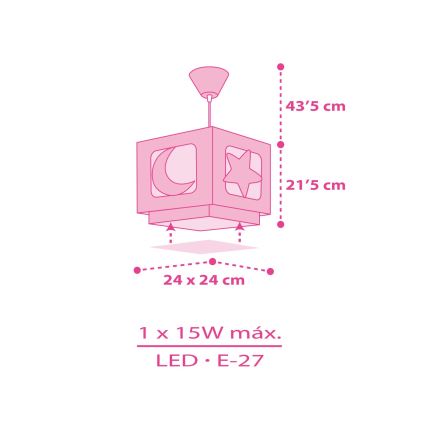 Dalber 63232S - Dječji luster na sajli MOON LIGHT 1xE27/60W/230V