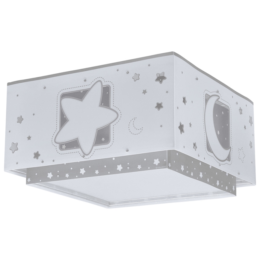 Dalber 63236E - Dječja stropna svjetiljka MOONLIGHT 2xE27/60W/230V siva