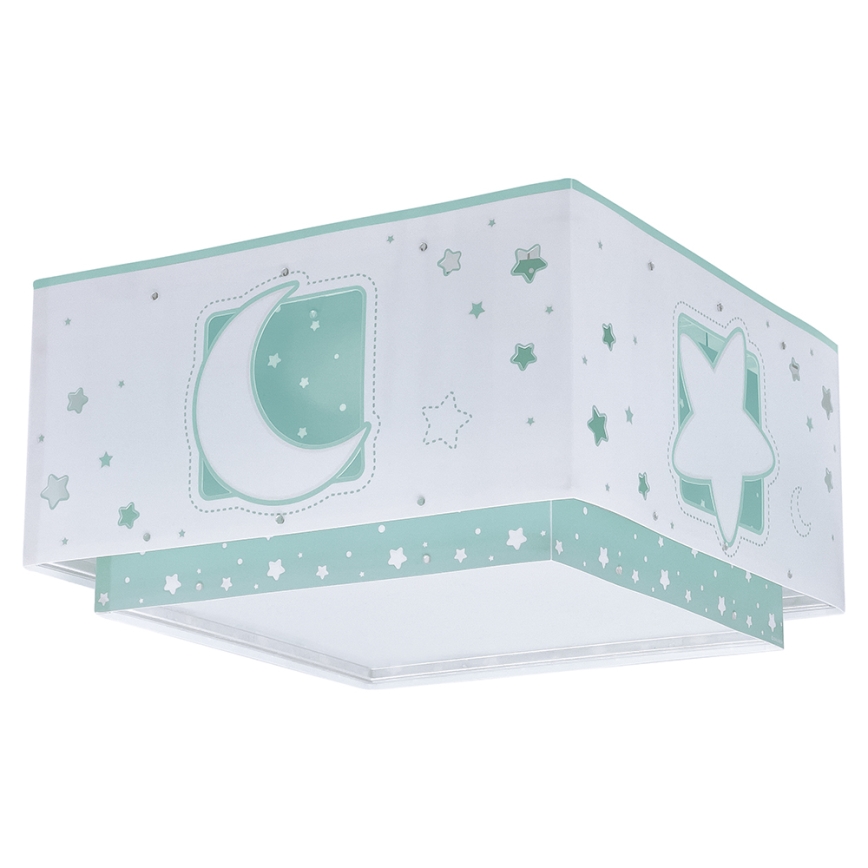 Dalber 63236H - Dječja stropna svjetiljka MOONLIGHT 2xE27/60W/230V zelena