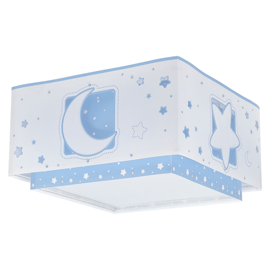 Dalber 63236T - Dječja stropna svjetiljka MOONLIGHT 2xE27/60W/230V plava
