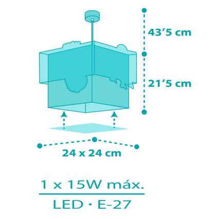 Dalber 63312 - Dječji luster HAPPY JUNGLE 1xE27/15W/230V