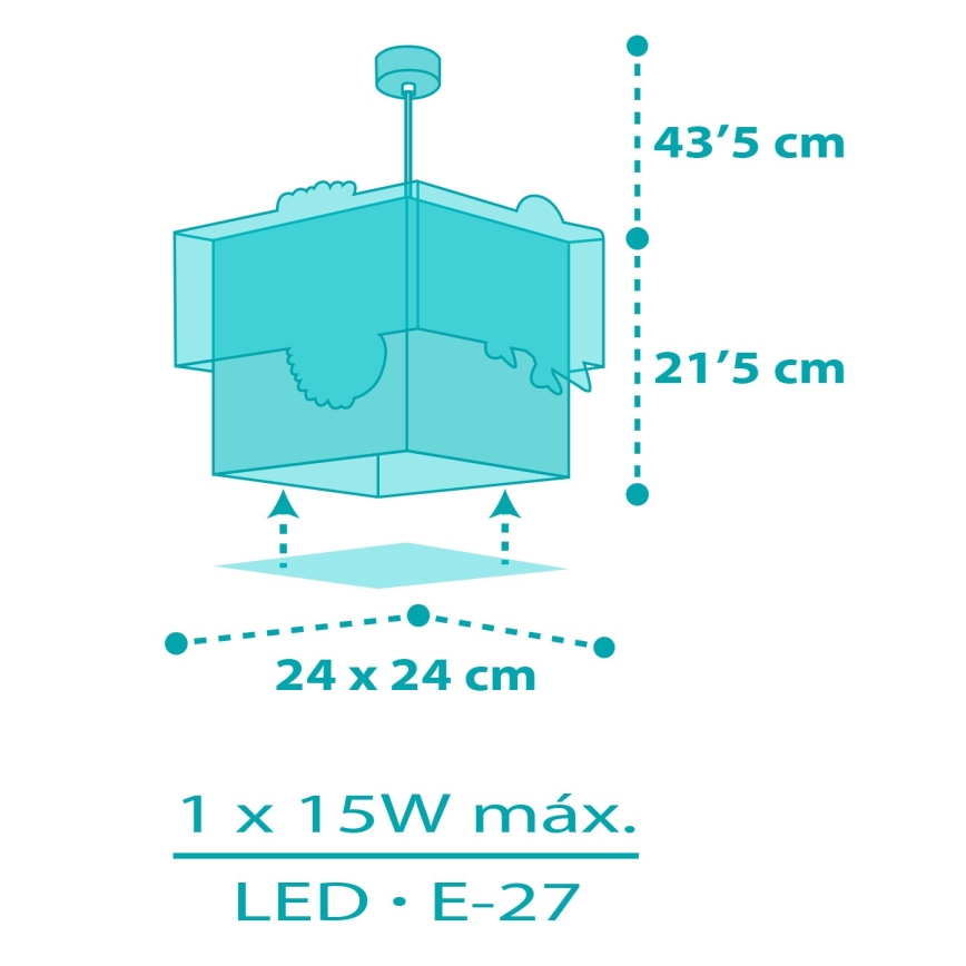 Dalber 63312 - Dječji luster HAPPY JUNGLE 1xE27/15W/230V