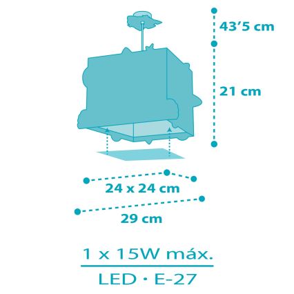 Dalber 63352 - Dječji luster ROCKET 1xE27/15W/230V