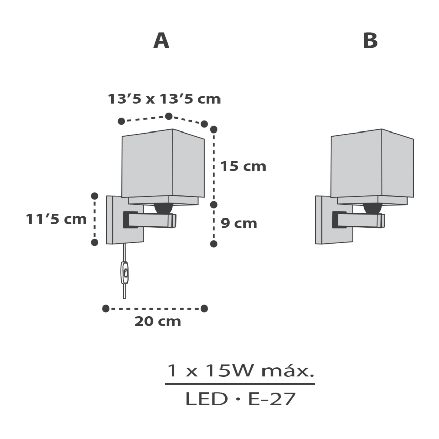 Dalber 63379 - Dječja zidna svjetiljka LITTLE PIXEL 1xE27/15W/230V