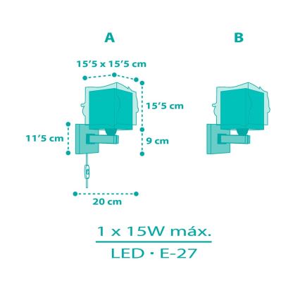 Dalber 63449 - Dječja zidna svjetiljka MERMAIDS 1xE27/60W/230V