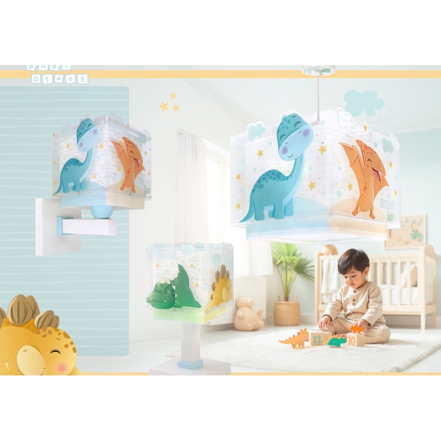 Dalber 63452 - Dječji luster BABY DINOS 1xE27/15W/230V u veselim bojama