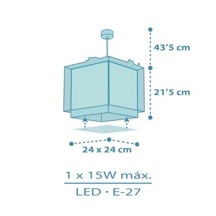 Dalber 63452 - Dječji luster BABY DINOS 1xE27/15W/230V u veselim bojama
