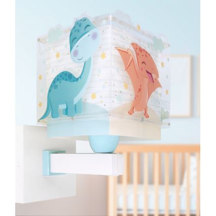 Dalber 63459 - Dječja zidna svjetiljka BABY DINOS 1xE27/15W/230V u veselom višebojnom dizajnu