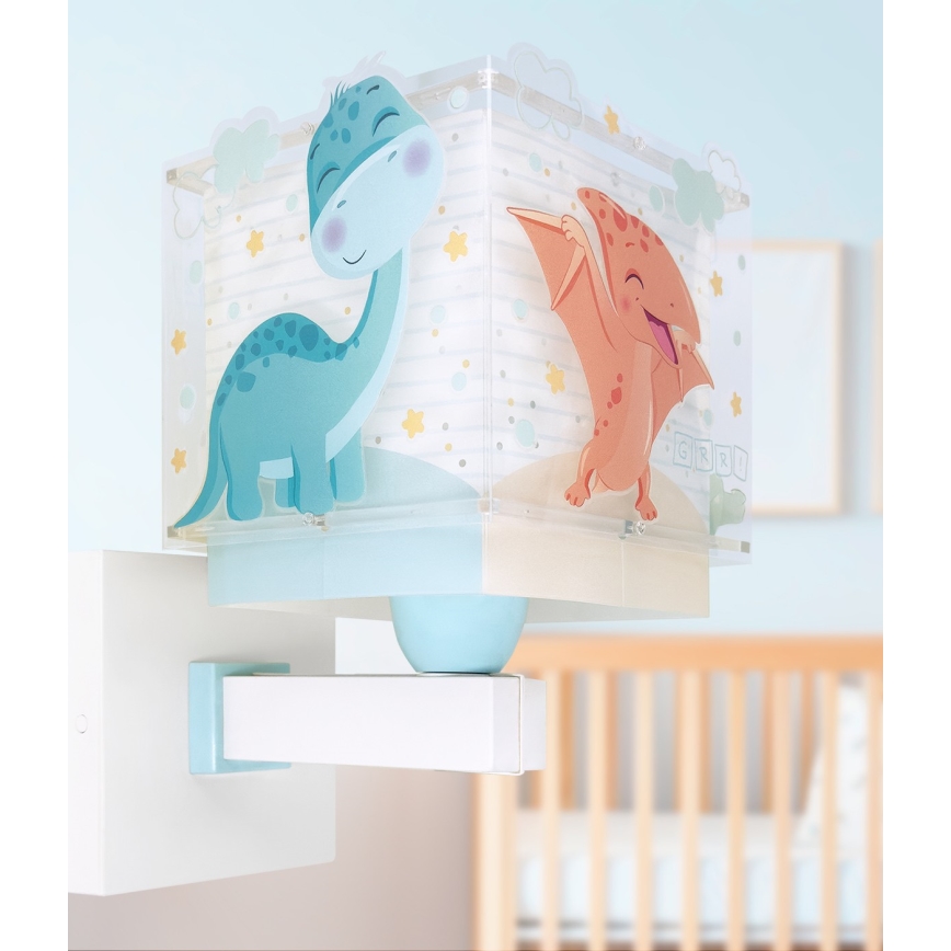 Dalber 63459 - Dječja zidna svjetiljka BABY DINOS 1xE27/15W/230V u veselom višebojnom dizajnu