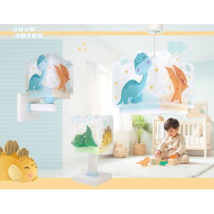 Dalber 63459 - Dječja zidna svjetiljka BABY DINOS 1xE27/15W/230V u veselom višebojnom dizajnu
