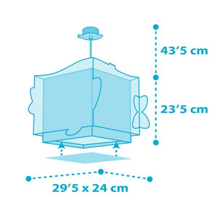 Dalber 63472 - Dječji luster BABY SHARK 1xE27/60W/230V