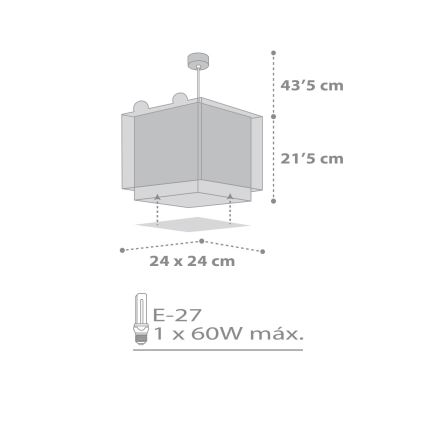 Dalber 64572 - Dječji luster LITTLE TEDDY 1xE27/60W/230V