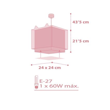 Dalber 64582 - Dječji luster LITTLE FOX 1xE27/60W/230V