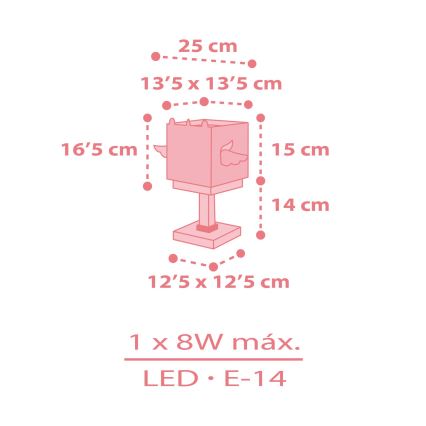 Dalber 64591 - Dječja lampica LITTLE UNICORN 1xE14/8W/230V