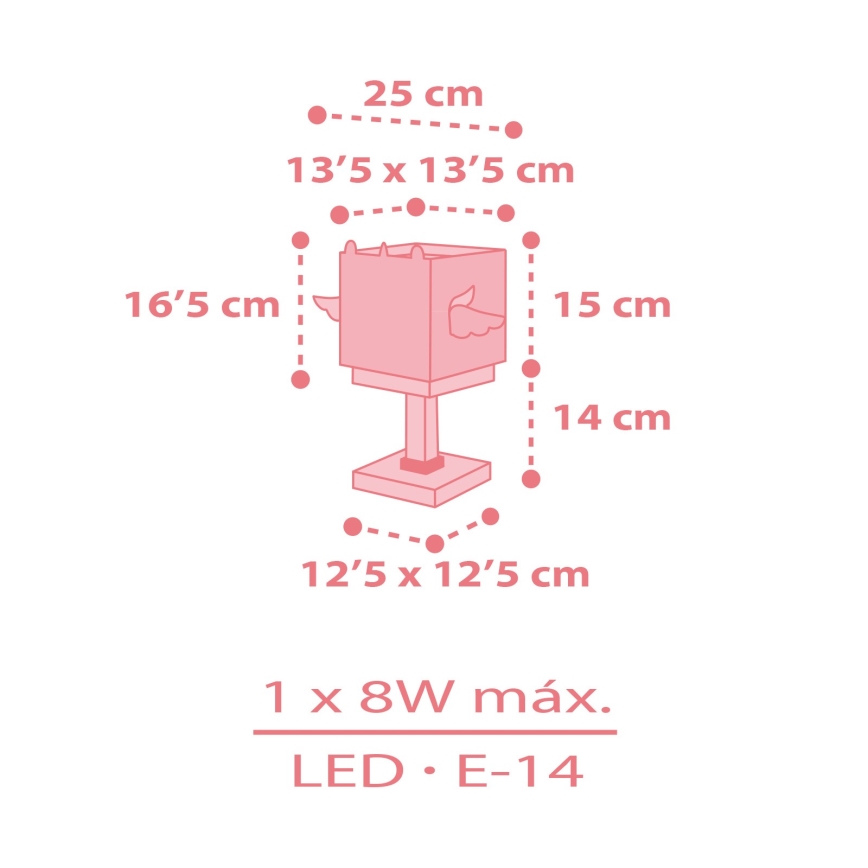 Dalber 64591 - Dječja lampica LITTLE UNICORN 1xE14/8W/230V