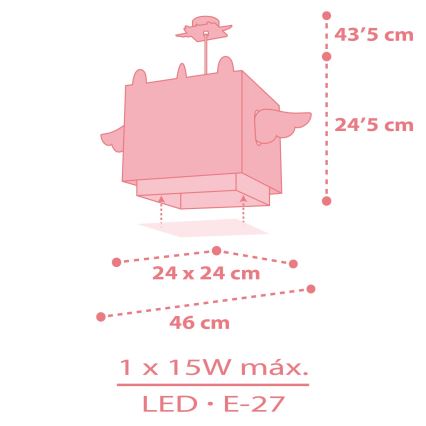 Dalber 64592 - Dječji luster LITTLE UNICORN 1xE27/15W/230V