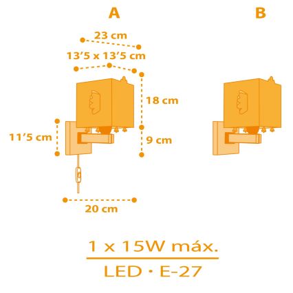 Dalber 64649 - Dječja zidna svjetiljka LITTLE CHICKEN 1xE27/15W/230V