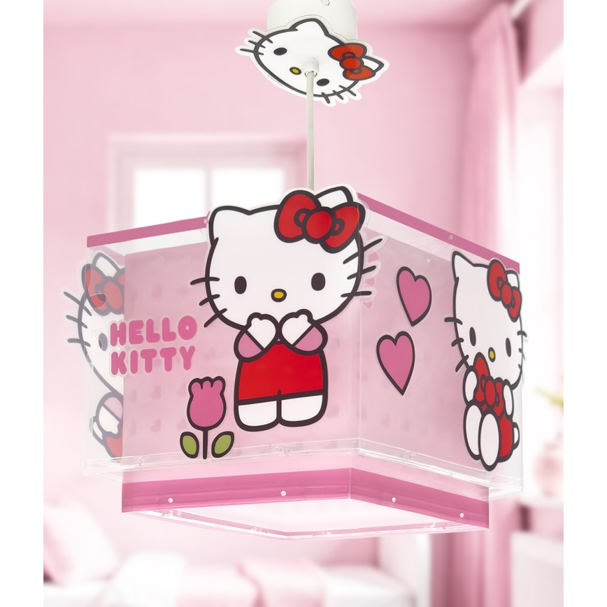 Dalber 73262 - Dječja stropna svjetiljka HELLO KITTY 1xE27/15W/230V ružičasta