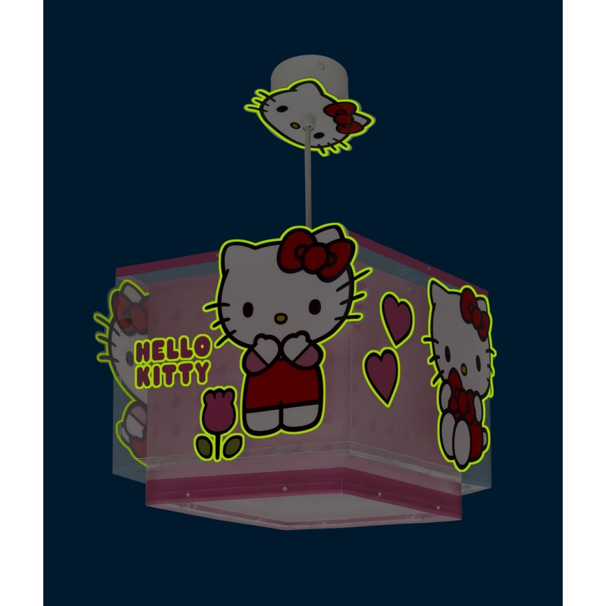 Dalber 73262 - Dječja stropna svjetiljka HELLO KITTY 1xE27/15W/230V ružičasta