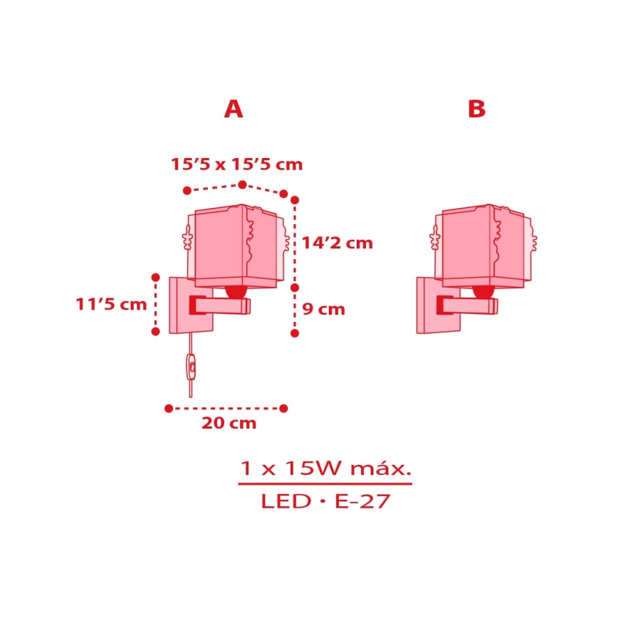 Dalber 73269 - Dječja zidna svjetiljka HELLO KITTY 1xE27/15W/230V ružičasta