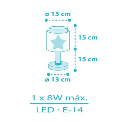 Dalber 76011T - Dječja lampica BABY DREAMS 1xE14/8W/230V plava