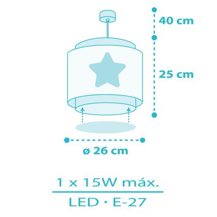 Dalber 76012T - Dječji luster BABY DREAMS 1xE27/15W/230V plava