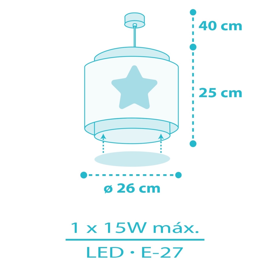 Dalber 76012T - Dječji luster BABY DREAMS 1xE27/15W/230V plava