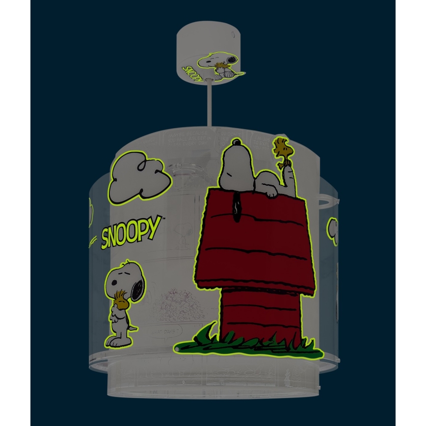 Dalber 76302 - Dječji luster SNOOPY 1xE27/15W/230V bijela/crvena