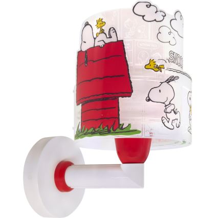 Dalber 76309 - Dječja zidna svjetiljka SNOOPY 1xE27/15W/230V bijela/crvena