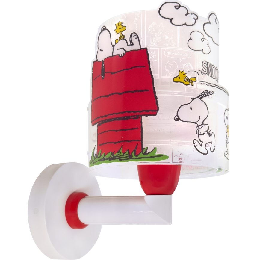 Dalber 76309 - Dječja zidna svjetiljka SNOOPY 1xE27/15W/230V bijela/crvena