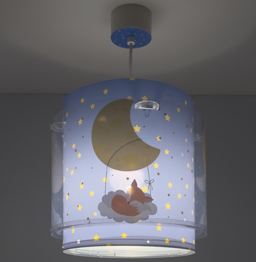 Dalber 76632 - Dječji luster MOON DREAMS 1xE27/15W/230V plavi