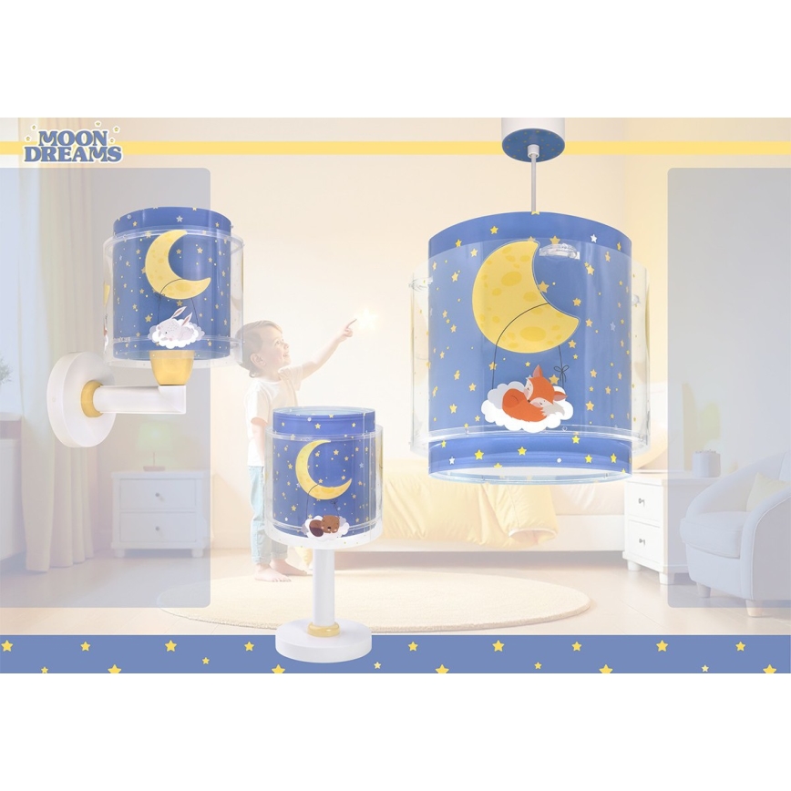 Dalber 76632 - Dječji luster MOON DREAMS 1xE27/15W/230V plavi