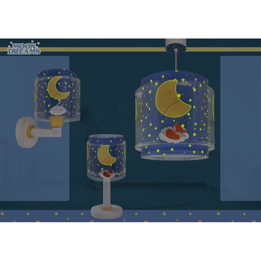 Dalber 76632 - Dječji luster MOON DREAMS 1xE27/15W/230V plavi