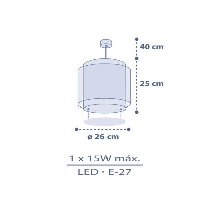 Dalber 76632 - Dječji luster MOON DREAMS 1xE27/15W/230V plavi