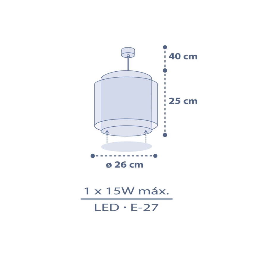 Dalber 76632 - Dječji luster MOON DREAMS 1xE27/15W/230V plavi